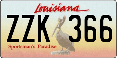 LA license plate ZZK366