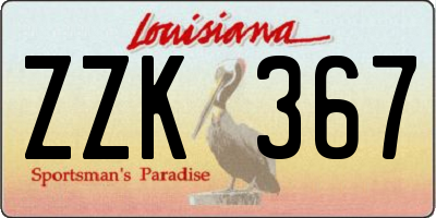 LA license plate ZZK367