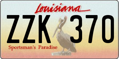 LA license plate ZZK370