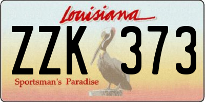 LA license plate ZZK373