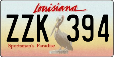 LA license plate ZZK394