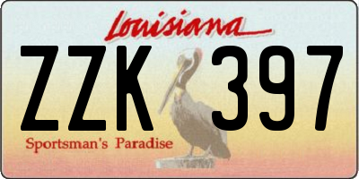 LA license plate ZZK397