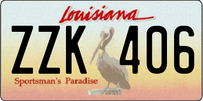 LA license plate ZZK406