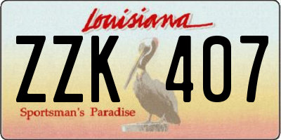 LA license plate ZZK407