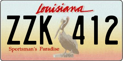 LA license plate ZZK412