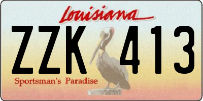 LA license plate ZZK413