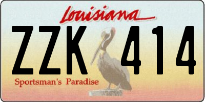 LA license plate ZZK414