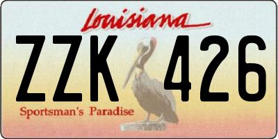 LA license plate ZZK426