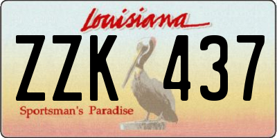 LA license plate ZZK437