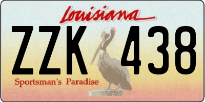 LA license plate ZZK438