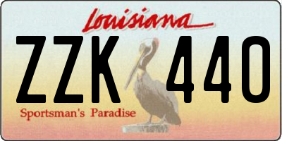 LA license plate ZZK440