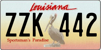 LA license plate ZZK442