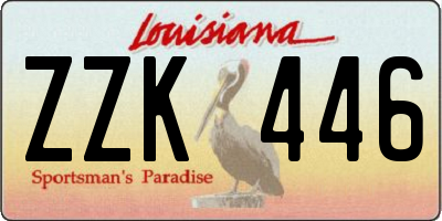 LA license plate ZZK446
