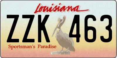 LA license plate ZZK463