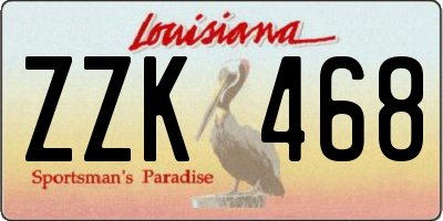 LA license plate ZZK468