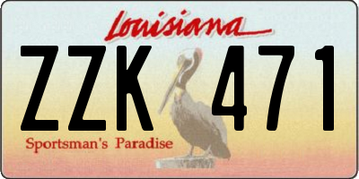 LA license plate ZZK471