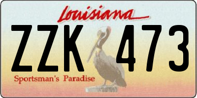 LA license plate ZZK473