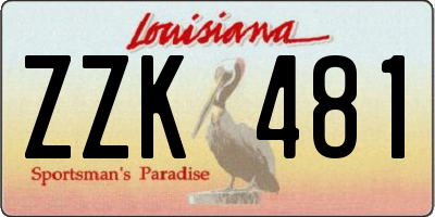 LA license plate ZZK481