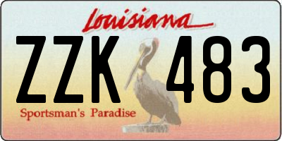 LA license plate ZZK483