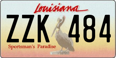 LA license plate ZZK484