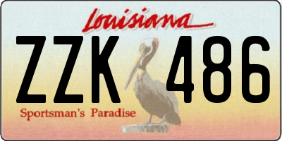 LA license plate ZZK486