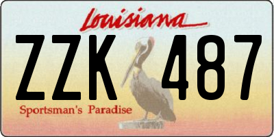 LA license plate ZZK487