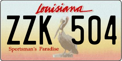 LA license plate ZZK504