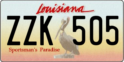 LA license plate ZZK505