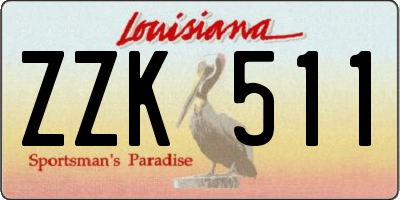 LA license plate ZZK511