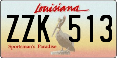 LA license plate ZZK513