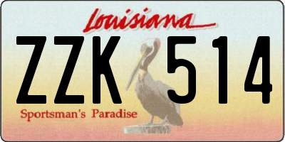 LA license plate ZZK514