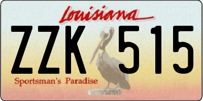 LA license plate ZZK515