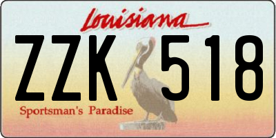 LA license plate ZZK518