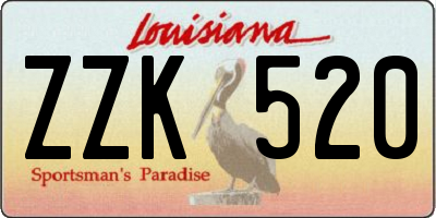 LA license plate ZZK520