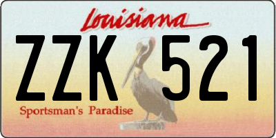 LA license plate ZZK521