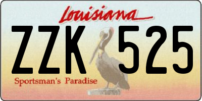 LA license plate ZZK525