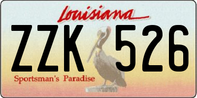 LA license plate ZZK526