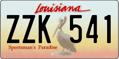 LA license plate ZZK541