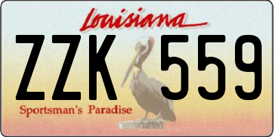 LA license plate ZZK559