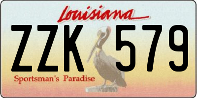 LA license plate ZZK579