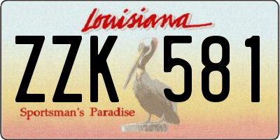 LA license plate ZZK581