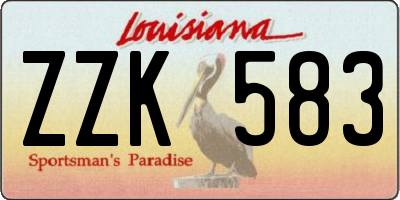 LA license plate ZZK583