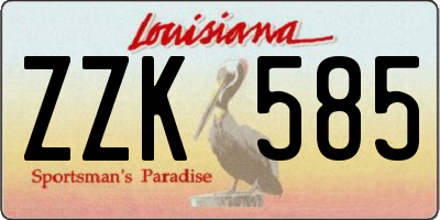 LA license plate ZZK585