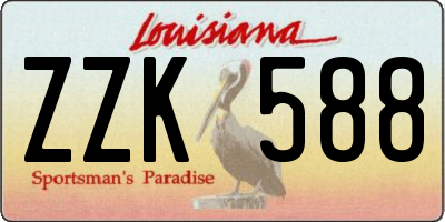 LA license plate ZZK588