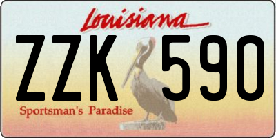 LA license plate ZZK590