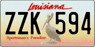 LA license plate ZZK594