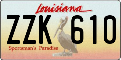 LA license plate ZZK610