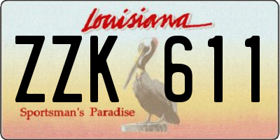 LA license plate ZZK611