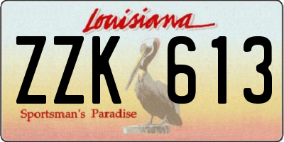 LA license plate ZZK613