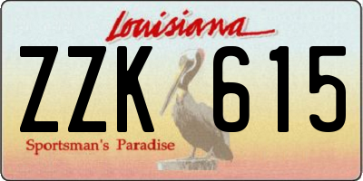 LA license plate ZZK615